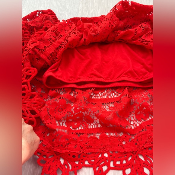 Free people Sweet Dreams Top size S bright red color - Picture 9 of 12